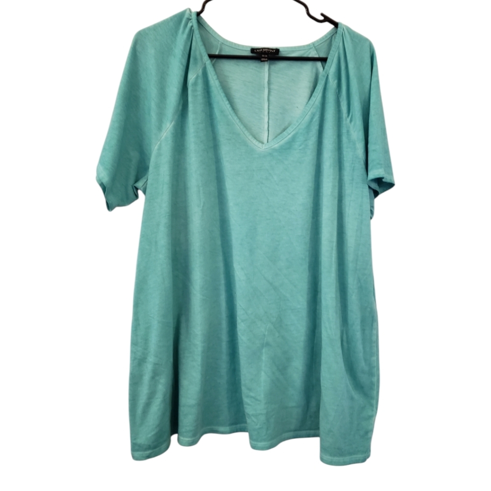 Lane Bryant V-neck Aqua Tee